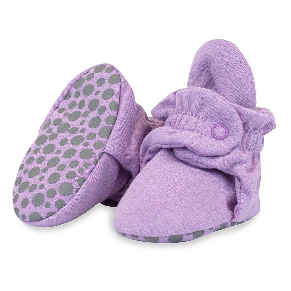 Zutano Cotton Gripper Booties, Purple, Size 12 M